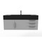 Castello Usa Nile 48" Wall Mounted Gray Vanity With Black Top And Brushed Nickel Handles CB-MC-48G-BN-2053-BL - alternate 1